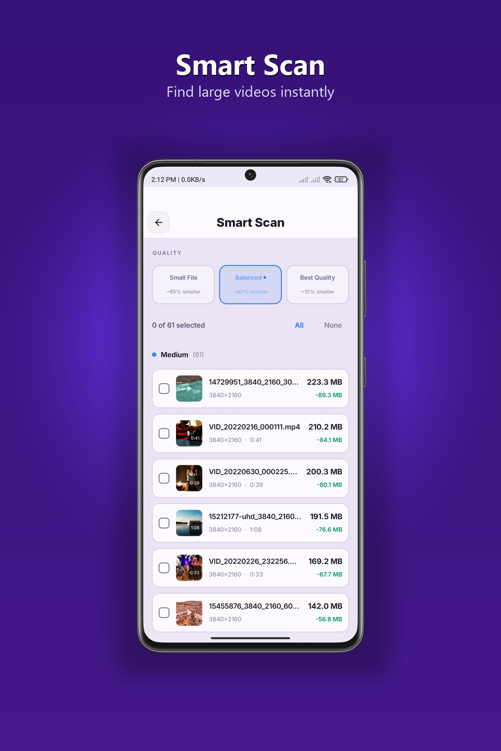 Save the compressed video to your phone